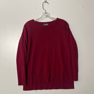 Griffen‎ 100% Cashmere Casual Red Long sleeve Loose fit Sweaters Womens size XS